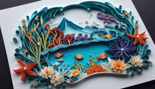 coral reef,water lily plate,nudibranch,embroidered flowers,sea anemone,embroidered leaves,feather coral,jellyfish collage,aquarium decor,floral silhouette frame,sea anemones,floral and bird frame,paper art,underwater landscape,scrapbook flowers,coral fish,flower art,coral reefs,coral reef fish,teal stitches,Unique,Paper Cuts,Paper Cuts 09