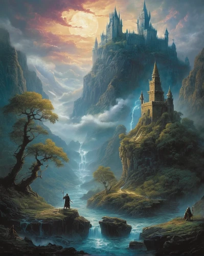 fantasy landscape,fantasy picture,heroic fantasy,fantasy art,castle of the corvin,knight's castle,water castle,3d fantasy,ruined castle,fairy tale castle,fantasy world,castel,fairytale castle,castles,ghost castle,fantasy city,world digital painting,imperial shores,hall of the fallen,an island far away landscape,Conceptual Art,Fantasy,Fantasy 29