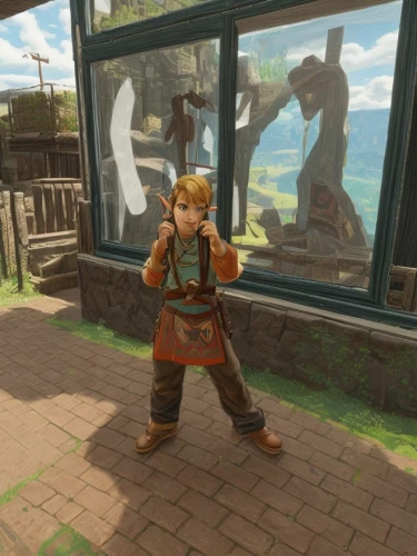 link,store front,baby cloud,link outreach,store window,skylander giants,screenshot,game character,shopkeeper,golden sun,bear guardian,videogames,if not for the glitches,videogame,adventure game,storefront,park staff,graphics,gnome,links,Game Scene Design,Game Scene Design,Japanese Cartoon