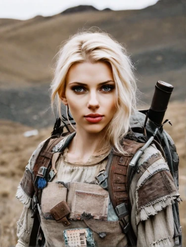 female warrior,warrior woman,piper,female hollywood actress,ammo,district 9,female doctor,mad max,post apocalyptic,gara,mara,ranger,ballistic vest,sci fi,war veteran,bordafjordur,huntress,olallieberry,alien warrior,silphie