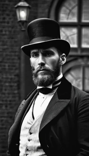stovepipe hat,abraham lincoln,lincoln custom,gentlemanly,lincoln,victorian style,the victorian era,lincoln cosmopolitan,victorian,cravat,lincoln blackwood,banker,gunfighter,abe,top hat,victorian fashion,pipe smoking,aristocrat,bram stoker,beard,Illustration,Realistic Fantasy,Realistic Fantasy 36