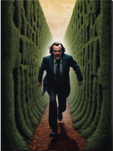 eleven,run,walking man,richard nixon,maze,to run,hobbit,kangkong,adventure game,action-adventure game,wall,ledger,pines,labyrinth,it,vertigo,pedestrian,film poster,hitchcock,hedge,Conceptual Art,Sci-Fi,Sci-Fi 25