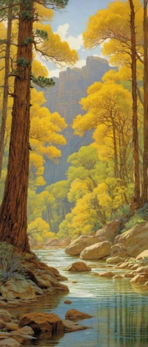 forest landscape,river landscape,brook landscape,autumn landscape,coastal landscape,fall landscape,nature landscape,robert duncanson,fantasy landscape,landscape background,salt meadow landscape,beach landscape,golden trumpet trees,mushroom landscape,mountain scene,high landscape,natural landscape,landscape,autumn forest,riparian forest,Illustration,Retro,Retro 01