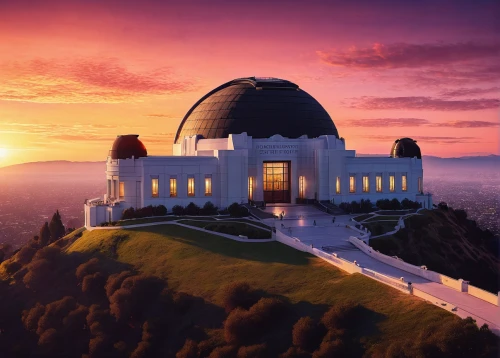 griffith observatory,observatory,telescopes,planetarium,radio telescope,half-dome,temple fade,musical dome,telescope,marble palace,big buddha,laser buddha mountain,venus comb,the observation deck,futuristic landscape,vipassana,temples,hall of supreme harmony,hollywood sign,landmark,Conceptual Art,Fantasy,Fantasy 17