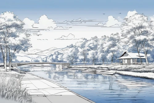 korean village snow,winter landscape,snow landscape,salt meadow landscape,snow scene,landscape background,snowy landscape,winter lake,ginkaku-ji,ski resort,lake tanuki,3d rendering,reeds wintry,boathouse,winter village,home landscape,winter background,resort town,christmas landscape,landscape plan,Unique,Design,Blueprint