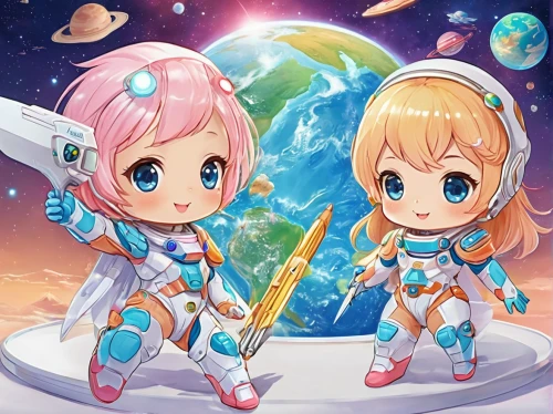 heliosphere,earth station,ice planet,spacesuit,astronauts,space suit,love earth,celestial event,cg artwork,star winds,space walk,astronomers,earth,snow globes,soyuz,gemini,world wonder,astronautics,celestial bodies,astronaut suit,Illustration,Japanese style,Japanese Style 01