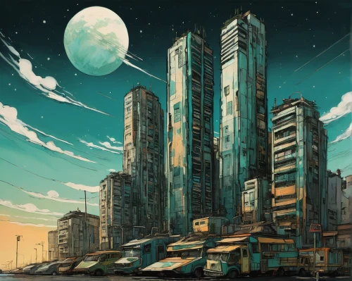 futuristic landscape,sci fiction illustration,skyscrapers,high-rises,cityscape,metropolis,sky city,high rises,tall buildings,skyscraper,scifi,city scape,skyscraper town,fantasy city,sci - fi,sci-fi,tokyo city,harbour city,sci fi,earth rise,Illustration,Realistic Fantasy,Realistic Fantasy 23