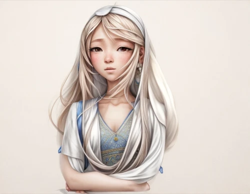 elven,lotus art drawing,white lady,oriental longhair,fantasy portrait,portrait background,white bird,winterblueher,blanche,violet head elf,water-the sword lily,tilia,white blossom,white winter dress,priestess,mystical portrait of a girl,white lily,lily of the field,white dove,girl portrait,Common,Common,Natural