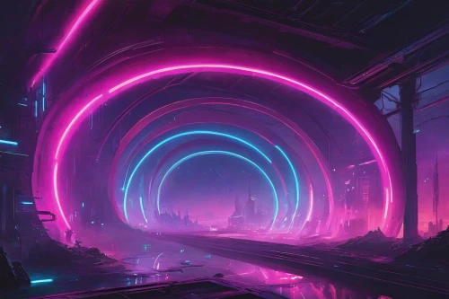 futuristic landscape,vapor,cyberpunk,ultraviolet,futuristic,scifi,electric arc,neon arrows,vast,vortex,orbital,cyberspace,light track,tunnel,sci - fi,sci-fi,overpass,cyber,neon ghosts,passage,Conceptual Art,Fantasy,Fantasy 29