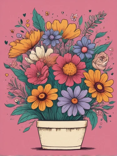 flowers png,retro flowers,floral mockup,flower painting,flower illustration,flower illustrative,floral digital background,flower background,flower drawing,colorful daisy,cartoon flowers,floral background,gerbera daisies,floral doodles,flowerpot,potted flowers,flower bouquet,flower and bird illustration,mandala flower illustration,wood daisy background,Illustration,Paper based,Paper Based 26
