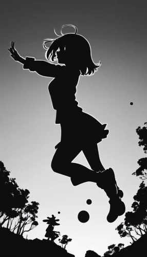 dance silhouette,flying girl,silhouette dancer,silhouette art,chidori is the cherry blossoms,woman silhouette,little girl in wind,leap for joy,art silhouette,ballroom dance silhouette,silhouette against the sky,falling,fairies aloft,leap,jump, silhouette,women silhouettes,kayano,flying seed,silhouette,Illustration,Black and White,Black and White 33