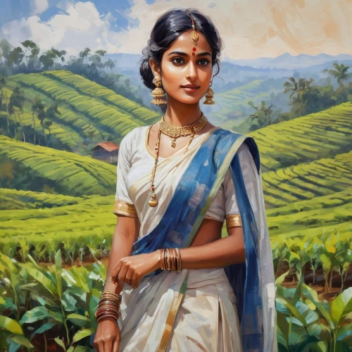 kerala,indian woman,sari,jaya,indian art,bangladeshi taka,karnataka,indian jasmine,indian girl,east indian,radha,bengalenuhu,tamil culture,lakshmi,west indian jasmine,onam,pongal,girl with cloth,indian,bengal,Conceptual Art,Oil color,Oil Color 10