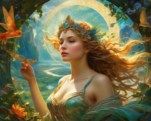 faerie,faery,fantasy portrait,mystical portrait of a girl,fantasy art,fantasy picture,fairy queen,fae,fantasy woman,fairy,flower fairy,the enchantress,spring equinox,dryad,rusalka,flora,enchanting,mother earth,rosa 'the fairy,romantic portrait,Conceptual Art,Fantasy,Fantasy 05