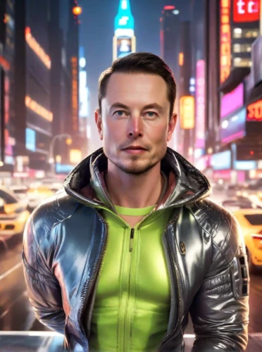 tesla,elongated,android,lokdepot,the community manager,billionaire,shopify,the ethereum,ledger,ceo,spotify icon,electro,lokportrait,50,superhero background,green screen,green jacket,botargo,android icon,elongate
