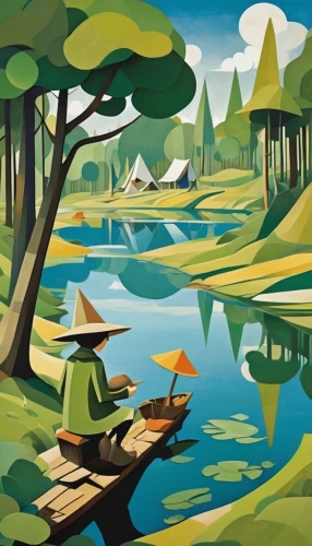 travel poster,david bates,river landscape,brook landscape,forest landscape,campsite,robert duncanson,landscape background,mushroom landscape,landscape,olle gill,home landscape,cool woodblock images,green landscape,an island far away landscape,dutch landscape,campground,basotho,rural landscape,canoes,Art,Artistic Painting,Artistic Painting 45