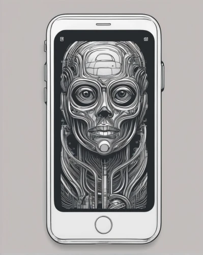 district 9,biomechanical,scull,droid,wireframe,terminator,phone icon,cybernetics,cyborg,iphone,scarab,calavera,iphone 4,robot icon,c-3po,dribbble,wireframe graphics,adobe illustrator,sci fiction illustration,iphone 6,Illustration,Black and White,Black and White 18
