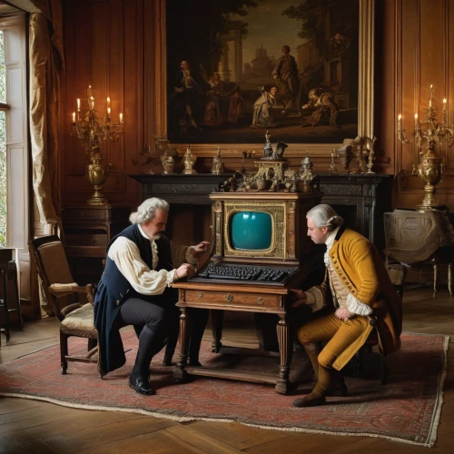 man with a computer,droste,computer room,writing desk,harpsichord,ondes martenot,computer desk,danish furniture,computer game,recreation room,chess game,chessboards,the computer screen,card table,game room,droste effect,fortepiano,chess icons,cimbalom,chess board,Photography,General,Natural