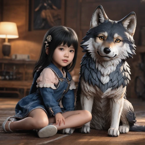 laika,child fox,wolf couple,alaskan klee kai,little boy and girl,two wolves,girl with dog,wolf,wolves,boy and dog,russo-european laika,west siberian laika,huskies,husky,east siberian laika,kitsune,gray wolf,ursa,malamute,canis lupus,Photography,General,Natural
