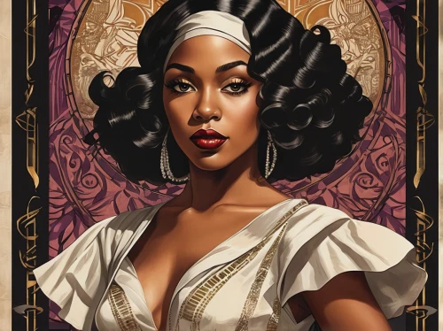 cleopatra,tiana,lily of the nile,african american woman,queen of hearts,tarot,zodiac sign libra,art deco woman,black woman,fantasy portrait,queen,maria bayo,queen of the night,tarot cards,lady honor,game illustration,victorian lady,custom portrait,mrs white,queen s,Illustration,Realistic Fantasy,Realistic Fantasy 21