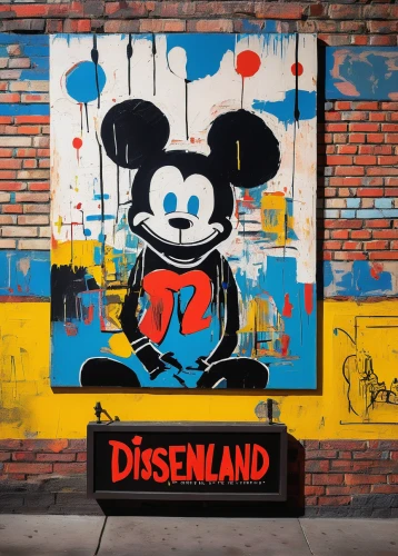 shanghai disney,disneyland paris,mickey mouse,the disneyland resort,mickey,disneyland park,micky mouse,disneyland,mickey mause,euro disney,walt disney world,disney-land,disney,minnie mouse,painted block wall,disney land,walt disney,graffiti art,tokyo disneyland,streetart,Art,Artistic Painting,Artistic Painting 51