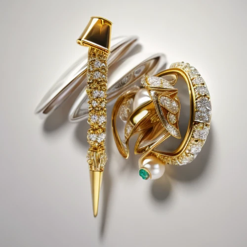 brooch,gold jewelry,bridal accessory,ring with ornament,princess' earring,diadem,jewelries,earring,jewellery,broach,cufflink,gold ornaments,writing accessories,body jewelry,art deco ornament,bridal jewelry,cartier,gift of jewelry,earrings,opera glasses,Realistic,Jewelry,Traditional