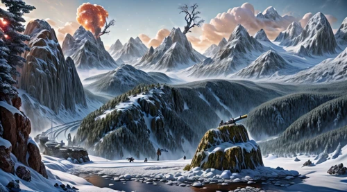 northrend,winter landscape,mountain scene,mountainous landscape,mountain landscape,snow landscape,mountain settlement,snowy mountains,salt meadow landscape,alpine village,snowy peaks,alpine region,snow mountains,mountains snow,snowy landscape,snow scene,winter background,mountain village,the landscape of the mountains,fantasy landscape