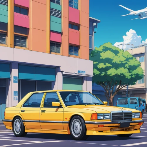 toyota ae85,yellow car,e31,honda concerto,ford orion,tokyo city,yellow taxi,mercedes-benz w201,volvo 9300,tokyo,02-series,toyota liteace,taxi,tokyo ¡¡,toyota corolla e140,toyota bb,odaiba,isuzu,mitsubishi galant vr-4,mercedes-benz 500e,Illustration,Japanese style,Japanese Style 03