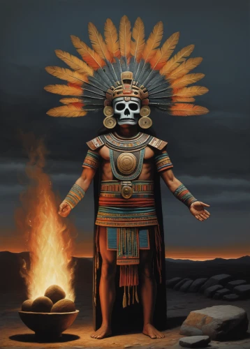 aztec,aztecs,shamanic,shamanism,tribal chief,mesoamerican ballgame,chief cook,incas,sun god,pachamama,shaman,king tut,pachamanca,chief,the american indian,totem,tutankhamun,red chief,cholado,maya civilization,Art,Artistic Painting,Artistic Painting 48