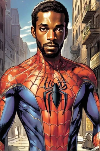 spider-man,a black man on a suit,spider man,spiderman,marvel comics,peter,african american male,african man,spider the golden silk,spider network,hero,the suit,peter i,black man,marvel,comic hero,spider,wall,comicbook,super hero