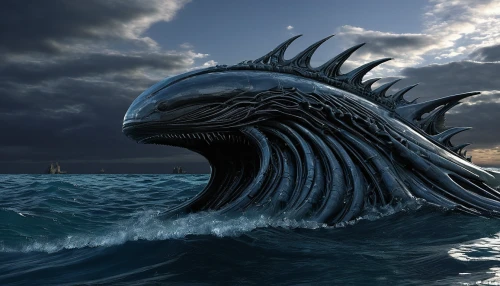 sea monsters,marine reptile,god of the sea,kraken,humpback whale,viking ship,sea fantasy,water creature,fantasy picture,wyrm,humpback,blue whale,deep sea nautilus,nautilus,viking ships,black dragon,fantasy art,poseidon,whale,sea god,Conceptual Art,Sci-Fi,Sci-Fi 02