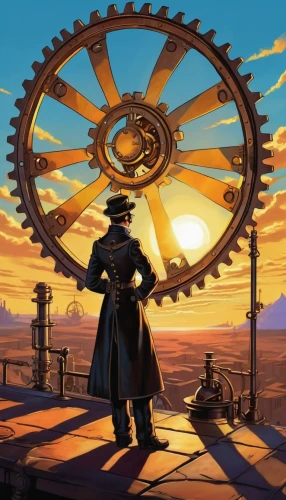 steampunk gears,steampunk,clockmaker,girl with a wheel,scythe,cogwheel,cog,cog wheels,transistor,iron wheels,ships wheel,clockwork,velocipede,rim of wheel,sun dial,watchmaker,cogs,sextant,astronomer,ship's wheel,Conceptual Art,Fantasy,Fantasy 25