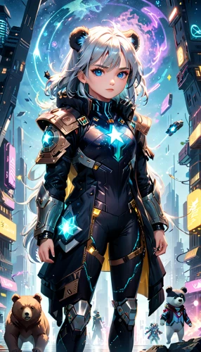 meteora,aqua,ursa,kyi-leo,nova,game illustration,cyber,cyan,tiber riven,bolt-004,monsoon banner,show off aurora,adventurer,magna,aurora,cg artwork,piko,vocaloid,leo,cyberpunk,Anime,Anime,General