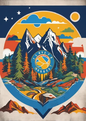 montana,boy scouts of america,western united states,united states national park,american frontier,west canada,colorado,mountain lake will be,flags and pennants,alaska,rockies,the spirit of the mountains,boy scouts,mountaineers,kicking horse,shasta,mammoth,fire mountain,denali,wyoming,Conceptual Art,Oil color,Oil Color 18