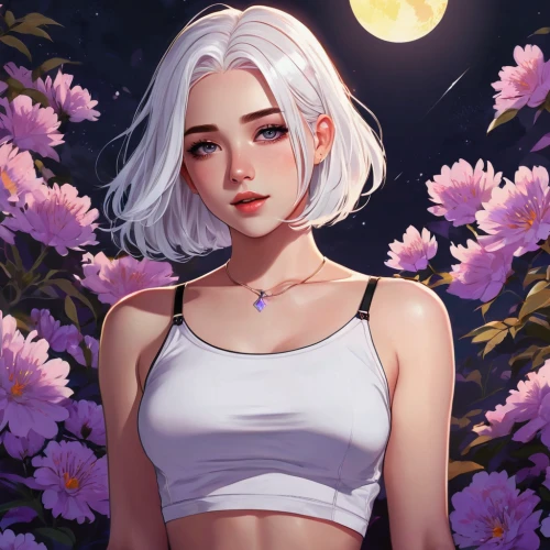 moonflower,floral background,flower background,rosa ' amber cover,blossom,white blossom,girl in flowers,flora,springtime background,magnolias,magnolia,blossoms,rose flower illustration,falling flowers,peony,peonies,lilacs,dusk background,portrait background,spring background,Illustration,Japanese style,Japanese Style 06