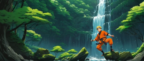 canyoning,ash falls,cartoon video game background,asuka langley soryu,cartoon forest,tarzan,world digital painting,falls,shaolin kung fu,rainforest,forest background,the forest,waterfall,mountain spring,forest,sci fiction illustration,forest man,jungle,leap of faith,brook,Conceptual Art,Daily,Daily 02