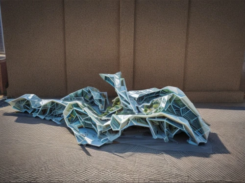 material test,3d object,polygonal,folded paper,green folded paper,origami,crumpled paper,aluminium foil,crumpled,gradient mesh,rhyolite,fragments,crumpled up,seamless texture,ingots,ceramic,3d rendered,allies sculpture,low poly,low-poly,Architecture,Campus Building,Masterpiece,Vernacular Modernism