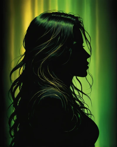 woman silhouette,katniss,green aurora,celtic woman,silhouette art,portrait background,clary,female silhouette,celtic queen,laurel,the enchantress,rainbow background,dryad,silhouette,head woman,mermaid silhouette,aurora,arrow set,the silhouette,arrow,Illustration,Realistic Fantasy,Realistic Fantasy 06