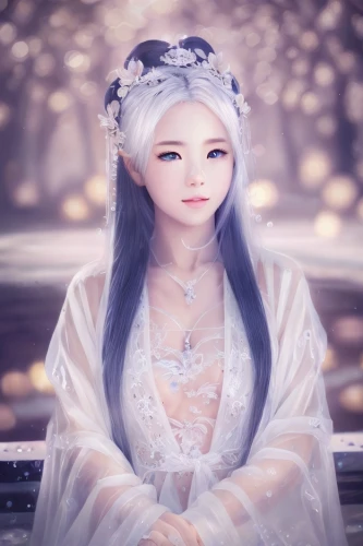 pianist,ao dai,hanbok,oriental princess,white rose snow queen,dulcimer,piano,white blossom,oriental girl,concerto for piano,melody,suit of the snow maiden,white winter dress,portrait background,rem in arabian nights,clavichord,white lady,music fantasy,the snow queen,lotus blossom,Game&Anime,Manga Characters,Fantasy