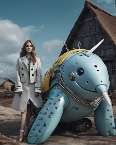 alice in wonderland,michelin,janome butterfly,thomas the tank engine,girl with a dolphin,alice,acker hummel,blue elephant,anthropomorphized animals,holland,plus-size model,anthropomorphic,digital compositing,anthropomorphized,heidi country,fairytale characters,porcelaine,sustainability icons,advertising figure,mazarine blue,Photography,Fashion Photography,Fashion Photography 01
