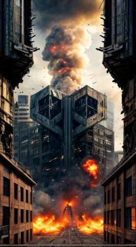 insurgent,apocalyptic,doomsday,destroyed city,digital compositing,divergent,apocalypse,dystopian,city in flames,armageddon,photo manipulation,district 9,the conflagration,photomanipulation,explode,inferno,dystopia,post-apocalypse,conflagration,cd cover,Realistic,Movie,Warzone
