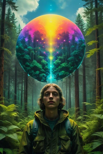 psychedelic art,astral traveler,light year,ufo,transcendence,flying seed,hallucinogenic,sci fiction illustration,ufos,extraterrestrial life,prism ball,flying seeds,crystal ball,prism,earth chakra,avatar,forest man,pachamama,trip computer,psychedelic,Conceptual Art,Daily,Daily 30