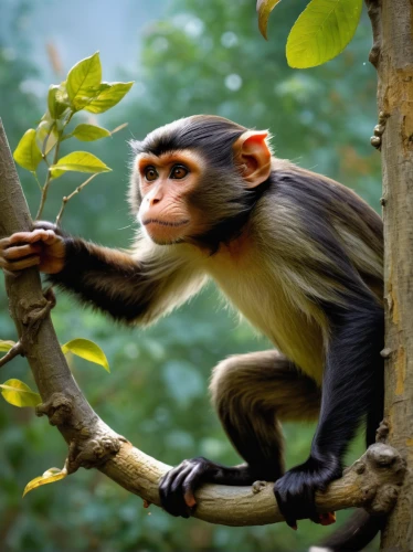 white-fronted capuchin,long tailed macaque,common chimpanzee,crab-eating macaque,cercopithecus neglectus,tufted capuchin,rhesus macaque,white-headed capuchin,barbary monkey,chimpanzee,macaque,guenon,langur,bonobo,capuchin,primate,colobus,japan macaque,barbary ape,squirrel monkey,Conceptual Art,Oil color,Oil Color 06