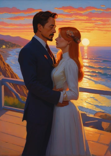 loving couple sunrise,romantic portrait,wedding couple,honeymoon,wedding photo,young couple,romantic scene,sunset,wedding icons,sunset glow,coast sunset,beautiful couple,man and wife,married,bride and groom,dancing couple,engagement,background image,stony,sun bride,Art,Classical Oil Painting,Classical Oil Painting 27