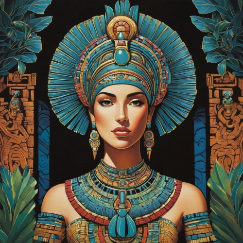 cleopatra,tutankhamun,ancient egyptian girl,pharaoh,nile,tutankhamen,egyptian,king tut,pharaohs,priestess,pharaonic,artemisia,el dorado,ancient egyptian,ancient egypt,horus,sphynx,egypt,arabian,lily of the nile,Illustration,Retro,Retro 26
