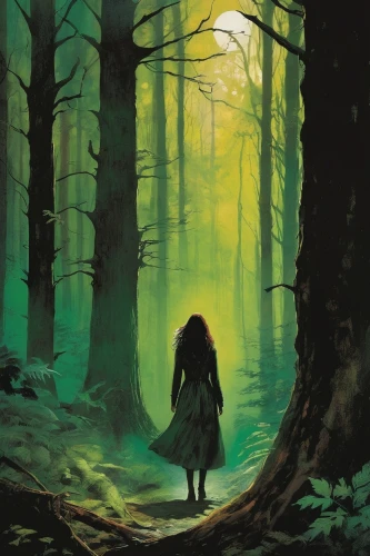 the forest,forest walk,forest background,forest of dreams,forest man,the woods,girl with tree,forest path,mystery book cover,forest dark,in the forest,dryad,forest,hollow way,haunted forest,black forest,forest clover,forest road,the forests,the wanderer,Illustration,Paper based,Paper Based 12