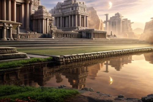 ancient city,egyptian temple,the ancient world,artemis temple,ancient rome,atlantis,neoclassical,full hd wallpaper,fantasy landscape,olympus,imperial shores,eternal city,angkor,rome 2,capitol,ancient,ancient civilization,temple fade,white temple,ancient greek temple,Realistic,Movie,Lost City