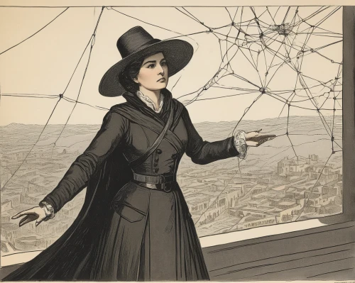 vintage illustration,gasometer,high-wire artist,woman holding a smartphone,the victorian era,tightrope walker,advertising figure,the hat of the woman,woman holding pie,trapeze,vintage drawing,the postcard,de ville,women's network,twenties of the twentieth century,wireframe graphics,telephone operator,ethel barrymore - female,woman of straw,costume design,Illustration,Black and White,Black and White 29