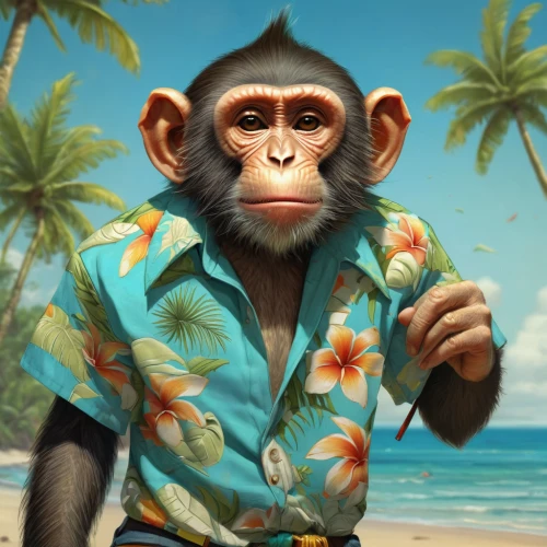 monkey island,ape,chimpanzee,monkeys band,monkey banana,monkey,great apes,tropical animals,game illustration,chimp,barbary monkey,the monkey,bale,cuba background,primate,portrait background,common chimpanzee,monkey gang,beach background,king coconut,Illustration,Realistic Fantasy,Realistic Fantasy 28