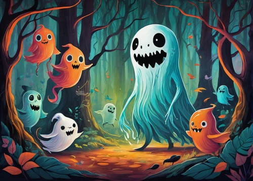 halloween ghosts,halloween illustration,halloween poster,halloween icons,halloween background,neon ghosts,halloween vector character,haunted forest,halloween wallpaper,game illustration,halloween owls,halloween scene,cut the rope,boo,ghosts,ghost background,halloween paper,halloween border,halloween banner,halloweenchallenge,Illustration,Abstract Fantasy,Abstract Fantasy 13