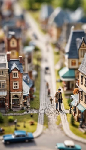 tilt shift,suburbs,miniature figures,suburban,dolls houses,miniature cars,housing estate,model railway,row houses,townscape,miniature house,row of houses,small towns,neighborhood,town planning,depth of field,wooden houses,aurora village,suburb,toy photos,Unique,3D,Panoramic
